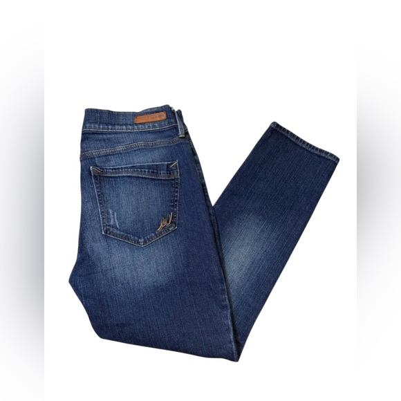 Express Denim - Express Cropped Legging Jeans Size 12 Mid Rise Blue Denim
